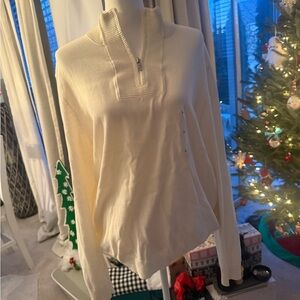 Alfani Cream Zip-Up Sweater